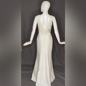 White ribbed satin dress/gown